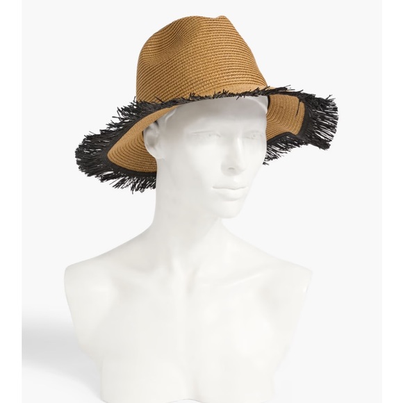 Eugenia Kim Tan and Black Fringed Hat NWT